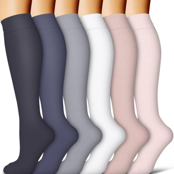 COOLOVER Copper Compression Socks for Women and Men(6 Pairs)-Best Support for Running, Athletic, Travel
