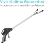 Vive Suction Cup Grabber Reacher 32" - Elderly Grab It Reaching Pickup Tool Heavy Duty for Seniors - Trash, Sticks, Litter Picker Upper - Extra Long Reach Handle & Handy Extension Arm Claw - Image 9