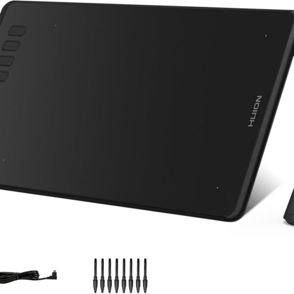 HUION Inspiroy H950P Drawing Tablet, 8x5 inch Digital Art Tablet with Battery-Free Stylus, 8192 Pen Pressure, Tilt, 8 Hot Keys, Graphic Tablet for Design, Writing, OSU, Work with Mac, PC, Mobile