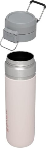 Stanley Quick Flip GO Water Bottle 24 oz | Push Button Lid | Leakproof and Packable for Travel and Sports | Insulated Stainless Steel | BPA-Free | Rose Quartz - Image 3