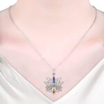 Lotus Flower 7 Chakra Necklace Sterling Silver Yoga Lotus Pendant Chakra Necklaces for Women Balance - Image 8