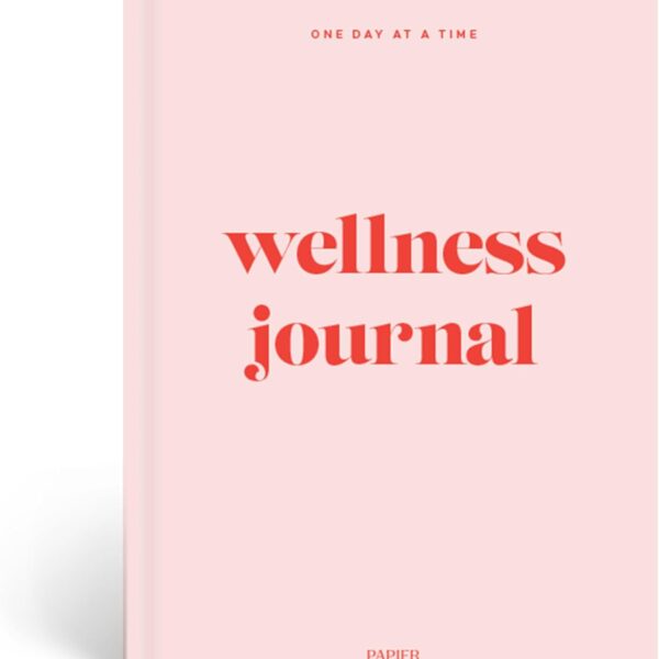 Papier Daily Wellness Journal Diary - Baby Pink, 8.46"L x 6.02"W | Hardback Cover Wellbeing, Gratitude & Mindset Diary for Personal Growth, Mindfulness & Reflection | Track Goals, Sleep & Lifestyle Habits