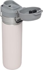 Stanley Quick Flip GO Water Bottle 24 oz | Push Button Lid | Leakproof and Packable for Travel and Sports | Insulated Stainless Steel | BPA-Free | Rose Quartz - Image 2