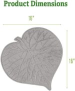 Leaf Garden Stepping Stone | Decorative Walkway Stepping Stones for Outdoor Garden Flowerbed & Lawn Yard Pathway | Weatherproof & Anti-Slip Rubber Pavers - 16" L x 16" W x 3/4" H - Image 2