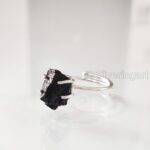 Natural Black Tourmaline Ring, Rough Tourmaline Ring, October Birthstone, Bohemian Ring, 925 Sterling Silver, Womens Ring, Christmas, Thanksgiving, Handmade, Statement Jewelry, Raw Gemstone Jewelry - Image 2