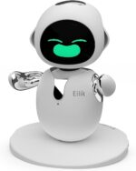 Eilik Silver - Touch Interactive Desk Companion Toys, Cute Robot Pets with Abundant Emotions. Funny Animations&Mini-Games, Birthday Gifts for Girls and Boys. Constantly Update(Chrome Silver Version) - Image 2