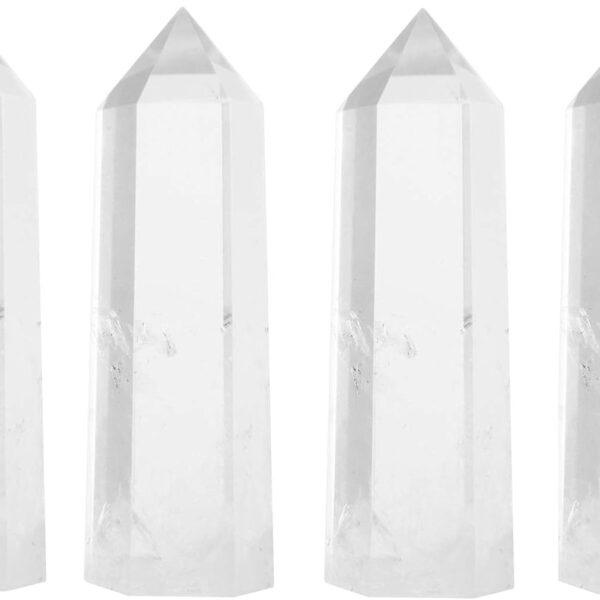 Healing Crystal Wands | 2" Clear Quartz Crystal Wand 6 Faceted Reiki Chakra Meditation Therapy 4 PCS