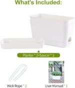 Herb Garden Planter Indoor Kit Self Watering Pots for Indoor/Outdoor Plants 2 Packs Windowsill Plant Pots with Drainage and Tray, Window Pot for Indoor Plants - Image 6
