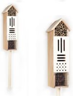Wooden Insect House, Insect Hotel for Bugs, Bees, Butterflys, Ladybirds, Natural Beneficial Insect Habitat for Garden and Yard - Image 7