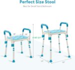 Health Line Massage Products Shower Chair Bath Seat for Seniors, Shower Stool with Removable Arms for Handicap, Disabled & Elderly - Adjustable Shower Bench for Tubs (FSA or HSA Eligible) - Image 3