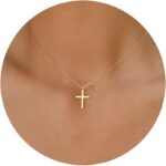 Moodear Cross Necklace for Women - Dainty 14K Gold Plated/Sterling Silver/Rose Gold Layered Cross Pendant Simple Cute Necklaces for Women Trendy Jewelry Gifts