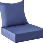 Outdoor Cushions for Patio Furniture,Outdoor Seat Cushion Set 24 x 24 x 5.75 Inch,Waterproof & Fade Resistant Outdoor Chair Cushions,Deep Patio Chair Cushion with Removable Cover,Navy Blue