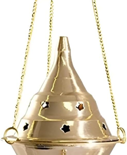 Accessories - Brass Burners Hanging Censer/Charcoal Incense Burner, 4.5" H