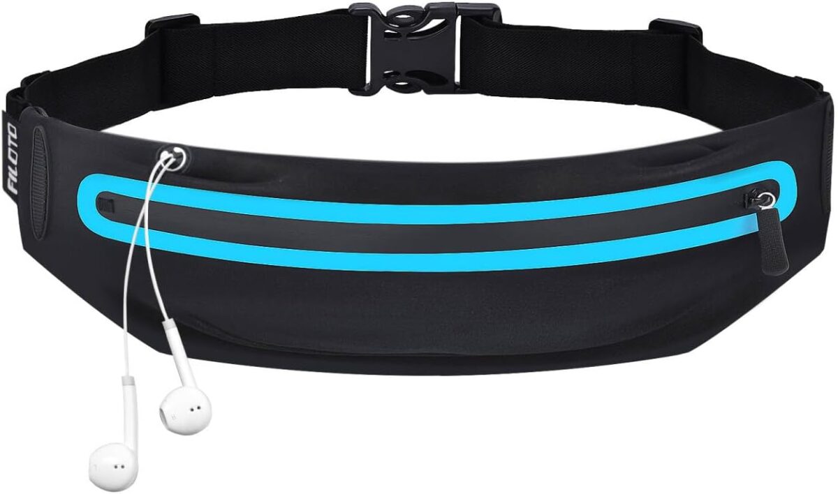 Running Belt Fanny Pack, Running Waist Pack for Women & Men USA Patented Hands-Free Reflective Runner Pouch Belt Fitness Workout Bag No-Bounce Adjustable Sport Travel Fanny Pack Cell - Image 1