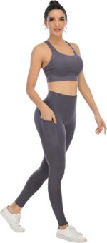 4 Pack Leggings with Pockets for Women,High Waist Tummy Control Workout Yoga Pants - Image 5