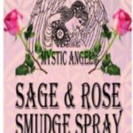 Mystic Angel White Sage & Rose Smudge Spray (4 oz.) with Reiki Charged Rose Quartz Crystal