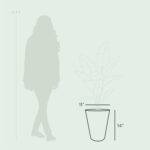 Bloem Tall Finley Tapered Round Planter: 14" - Cement - Matte Textured Finish, 100% Recycled Plastic Pot, for Indoor and Outdoor Use, Gardening, 4 Gallon Capacity - Image 3
