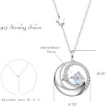 FANCIME Birthstone Necklaces 925 Sterling Silver Moon and Star Pendant Fine Jewelry Birthday Christmas Gifts for Mom Wife Her Daughter, Adjustable Chain 16+2" - Image 6