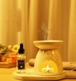 Lawei Set of 3 Ceramic Tealight Candle Holder, Essential Oil Burner Wax Melt Burners, Aromatherapy Aroma Diffuser Burner for Home Bedroom Decor Christmas Housewarming Gift - Image 6