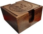 Personalized Monogram Coasters with Holder - Custom Engraved Wood Coasters for Drinks - Wedding & Parents Gifts - Image 3
