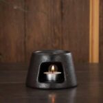 Hand Made Large Capacity Essential Oil Burner Wax Melt Burners, Aromatherapy Aroma Burner Ceramic Oil Diffuser Candle Tealight Holder Home Bedroom Decor Brown - Image 3