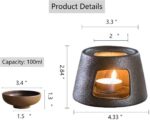 Hand Made Large Capacity Essential Oil Burner Wax Melt Burners, Aromatherapy Aroma Burner Ceramic Oil Diffuser Candle Tealight Holder Home Bedroom Decor Brown - Image 7