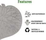 Leaf Garden Stepping Stone | Decorative Walkway Stepping Stones for Outdoor Garden Flowerbed & Lawn Yard Pathway | Weatherproof & Anti-Slip Rubber Pavers - 16" L x 16" W x 3/4" H - Image 3