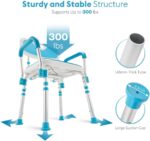 Health Line Massage Products Shower Chair with Back for Seniors, Bathtub Seat with Removable Arms for Handicap, Disabled & Elderly - Adjustable Shower Bench for Tubs (FSA or HSA Eligible) - Image 2