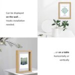 MUYE 5x7 Floating Frame Set of 2,Double Glass Rustic Photo Frame for Wall Hanging or Tabletop Standing,Also Display 4x6 or 3x5 Photo for Floating Effect,Natural - Image 6