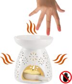 Lawei Set of 3 Ceramic Tealight Candle Holder, Essential Oil Burner Wax Melt Burners, Aromatherapy Aroma Diffuser Burner for Home Bedroom Decor Christmas Housewarming Gift - Image 4
