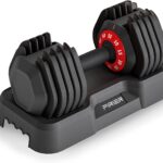 Adjustable Dumbbell 55LB Single Dumbbell Weight, 10-in-1 Weight Dumbbells with Anti-Slip Metal Handle and Bicep Supports for Comprehensive Full Body Strength Training