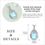 YAFEINI 925 Sterling Silver Moonstone Necklace Filigree Teardrop Pendant Necklace Jewelry for Women Girls - Image 5
