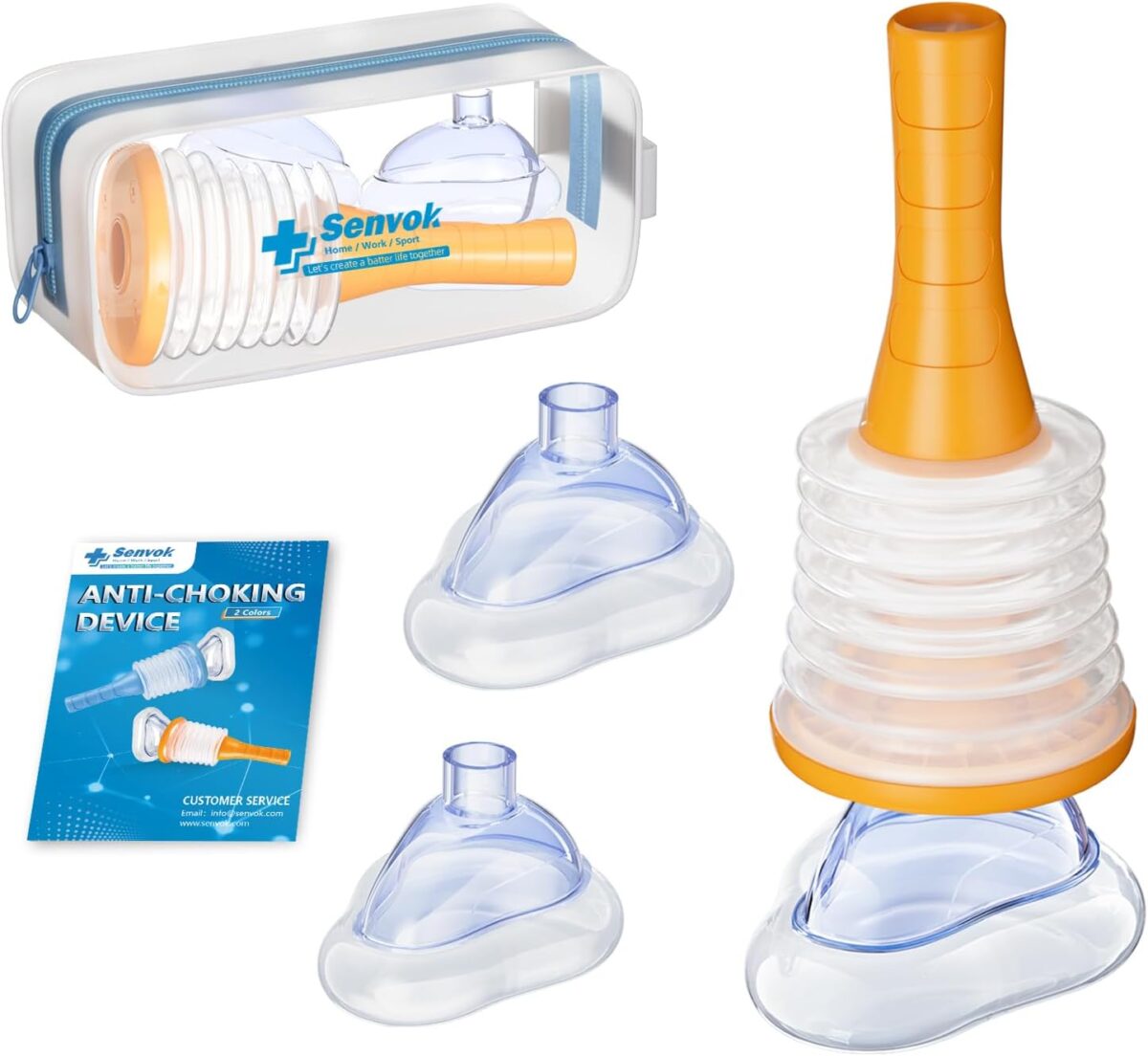 Senvok Anti Choking Device, FSA HSA Eligible, Choking Rescue Device for Kids and Adults, Portable Airway Suction Device, Heimlich Device for Home & Travel First Aid Kit - Image 1