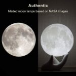 Mydethun 3D Moon Lamp with Ceramic Base, Gift for Lover, LED Night Light, Mood Lighting with Touch Control Brightness for Women,Home Décor, Bedroom, Kids Birthday, 3.5 Inch - White & Yellow - Image 9