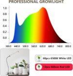 GooingTop Grow Light LED Growing Lamp,6500K 50W Full Spectrum 72 LED Gooseneck Plant Lamp Clip-on Desk for Indoor Plants Seed Starting,Lighting Brightness Adjustable,Timer 4 8 12 18Hrs - Image 5