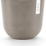 Ecopots Oslo Durable Modern Round Indoor/Outdoor Recycled-Based Composite Flower Pot Planter, Taupe, 14"