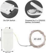 24 Pack Fairy Lights Battery Operated String Lights-3.3ft 20 LED Silver Wire Warm White Firefly Mini Lights for Wedding,Party,Table Centerpieces,DIY Crafts,Mason Jars,Christmas Decor - Image 7
