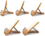 wishacc Bamboo Book Stand, Adjustable Book Holder Tray and Page Paper Clips-Cookbook Reading Desk Portable Stable Hard-Wearing Lightweight Bookstand-Textbooks Books - Image 3