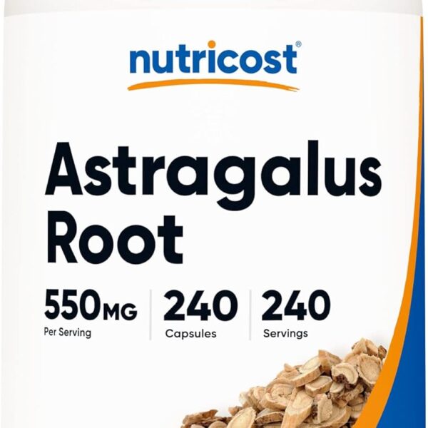 Nutricost Astragalus Capsules 550mg, 240 Vegetarian Capsules - Non-GMO and Gluten Free
