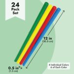 24 Pack Bulk Rhythm Sticks for Kids, 12 inches Wooden Lummi Stick Music Toys, Classroom Preschool Percussion Instruments, 4 Colors - Image 3