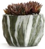 SE SUN-E Sun-E Modern Style Marbling Ceramic Flower Pot Succulent/Cactus Planter Pots Container Bonsai Planters with Hole 3.35 Inch Gift Idea(4 in Set) Plants Not Included - Image 6