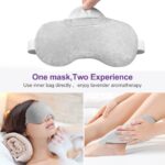 Umisleep Lavender Eye Mask, Aromatherapy Weighted Sleep Mask for Dry Eyes Men Women, Microwave Heated Hot Therapy Eye Cover Moist Compression Pain Relief, Eye Pillow for Puffy Eyes, Sinus Pain, Grey - Image 5