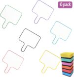 6 Pack Double-Sided Dry Erase Board- 10''X 8'' Dry Erase Paddles with Handheld Thickness 5mm Answer Whiteboard with 6 Colorful Erasers for Home School and Office Mini Writing Board - Image 4