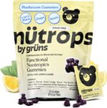 Nutrops Sugar-Free Lions Mane Mushroom Gummies for adults, Functional Nootropics, Herbal Brain Supplement for Energy, Brain Health, Cognitive, Memory & Focus, Reishi, Chaga, Cordyceps, Coriolus - 28 Day Supply