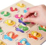 GRINNNIE Wooden Peg Puzzle for Toddlers, 6 Pack Toddler Puzzles Set for 3 4 5 Years Old (Alphabet Number Shape Animal Dinosaur Vehicle), Preschool Education Learning Puzzle Toys for Girls and Boys - Image 5
