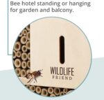 I Bee Hotel Insect Hotel - 29.5 x 28 x 10 cm - untreated, Solid Wood bee House for Bees, Ladybugs & lacewings - Hanging Insect House & Nesting aid - Image 5