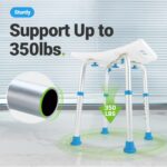 Bariatric Shower Chair 500lbs,Padded Shower Stool for Inside Shower,Shower Bench with 6 Height Adjustable Tube,FSA/HSA Eligible (1 Count (Pack of 1)) - Image 2