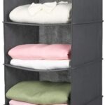MAX Houser 6 Tier Shelf Hanging Closet Organizer, Closet Hanging Shelf with 2 Sturdy Hooks for Storage, Foldable (Grey)