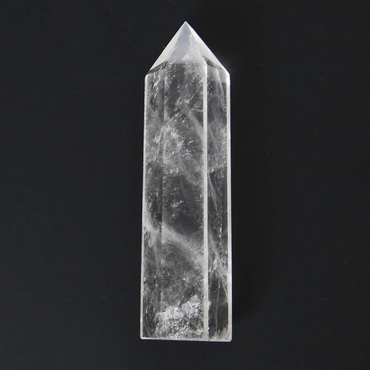 Orientrea Clear Quartz Crystal Wand-1 Pc 3.5"-3.9" Natural Clear Quartz Crystal Wands, Healing Crystal and Stones, Natural Clear Quartz Stone Tower, Gift Box Packaging - Image 2