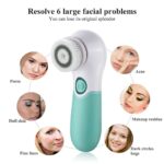 Facial Cleansing Brush Electric Facial Exfoliating Massage Brush with 3 Cleanser Heads and 2 Speeds Adjustable for Deep Cleaning, Removing Blackhead, Face Massaging - Image 7